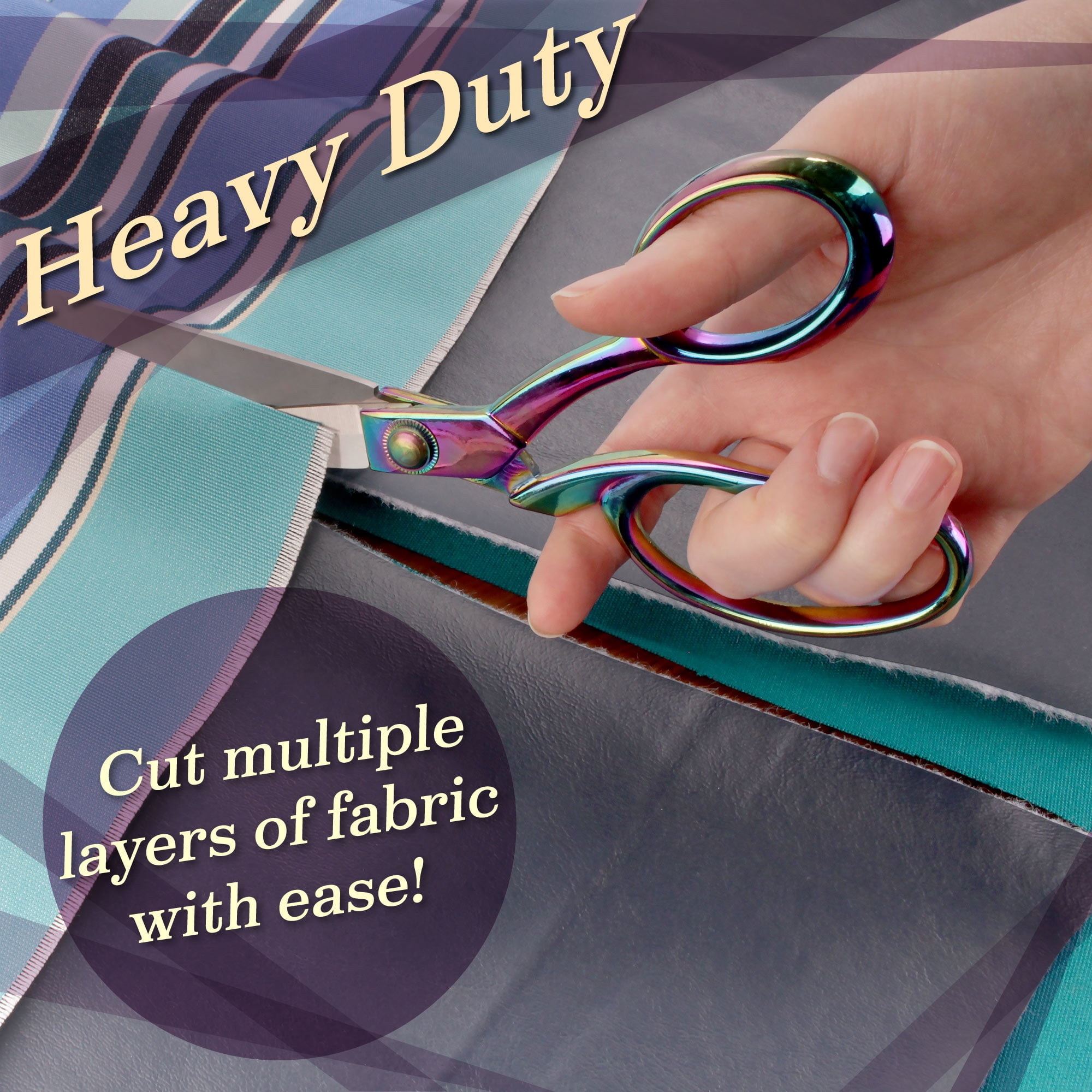 JubileeYarn Unicorn Scissors Heavy Duty Sewing Set - 2 Scissors, Blue Measuring Tape - 10 Pack