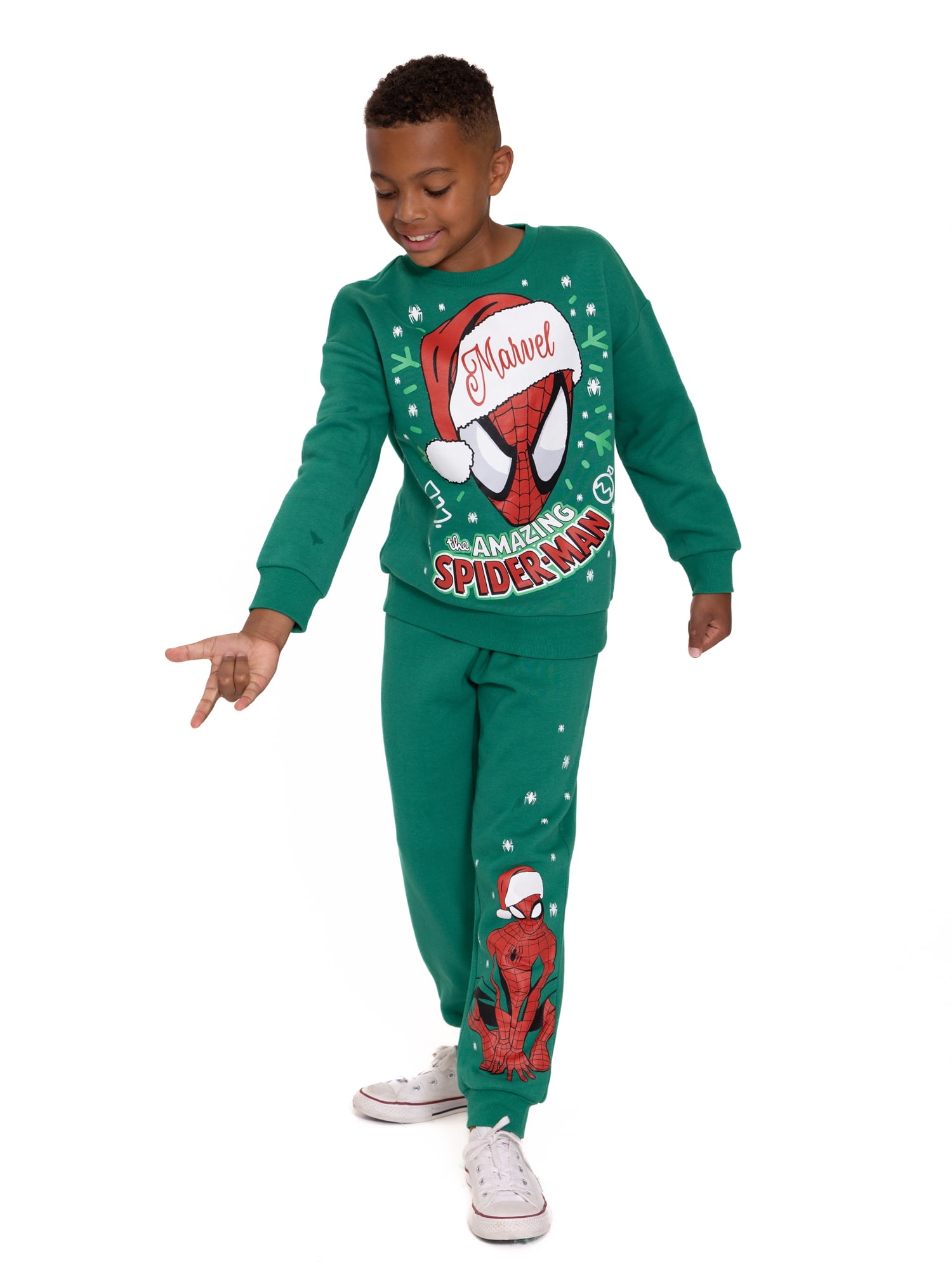 Spider-Man Boys Holiday Graphic Print Sweatshirt and Joggers Set, Sizes 4-18