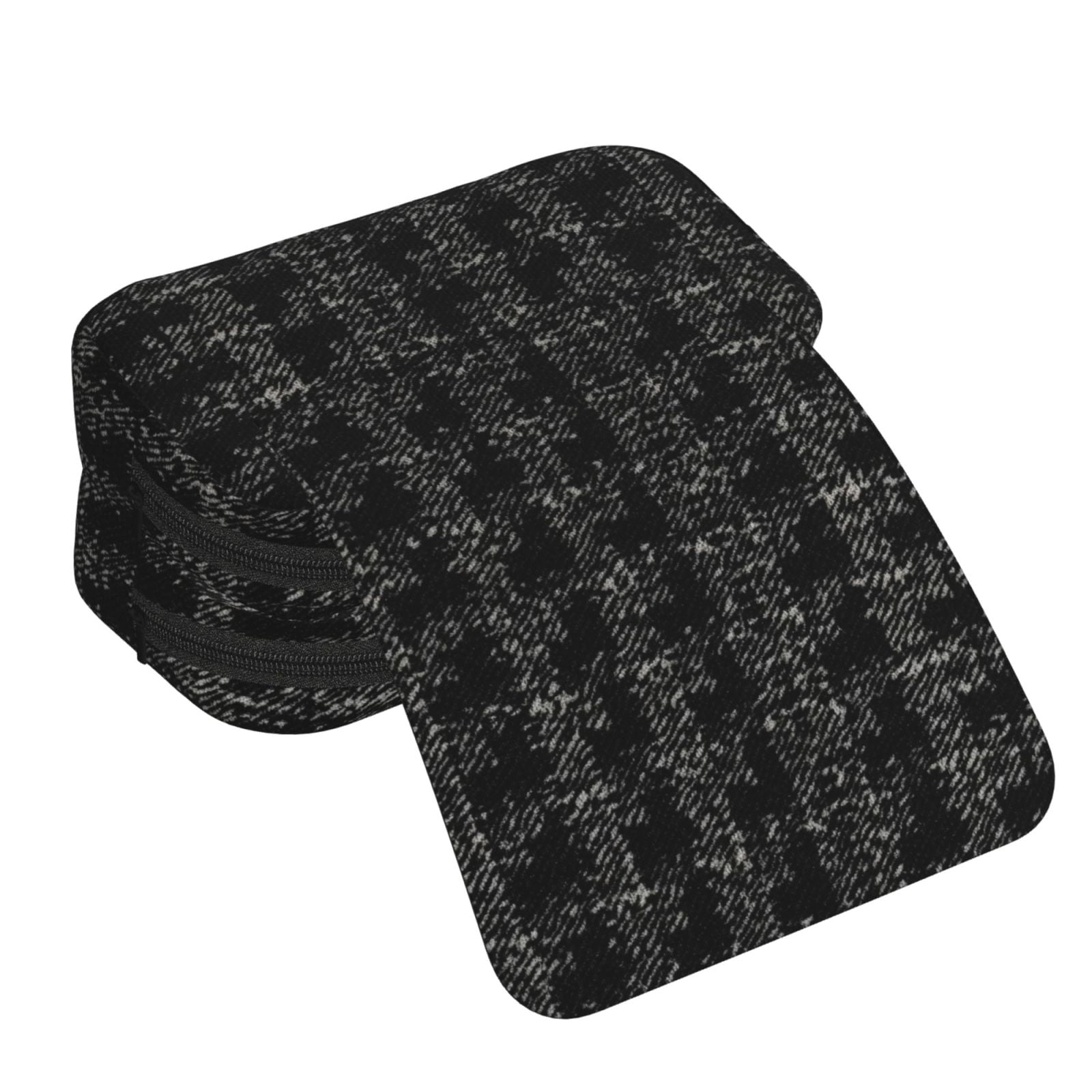 Large-Capacity Flip-Top Double-Layer Pencil Case, Multi-Functional Pocket Pen Case, Durable Stationery Organizer Black Houndstooth Vintage Texture_2