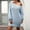 Sky Blue, variant on EGNMCR Women's Off The Shoulder Sweater Dress, Lantern Sleeve Loose Knit Dresses, Solid Color Casual Pullover Mini Dress