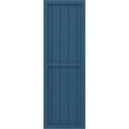 thumbnail image 4 of Ekena Millwork 17 1/2"W x 74"H Americraft Five Board Exterior Real Wood Two Equal Panel Framed Board-n-Batten Shutters (Per Pair), Sojourn Blue, 4 of 9