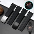 thumbnail image 4 of Correa de reloj de goma Arc para Citizen Sky Eagle Mido Helmsman M005, resistente al agua, de silicona negra y azul, con herramientas, 22 y 23 mm, 4 of 5
