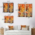 thumbnail image 4 of Designart "Retro Futuristic Dreamscapes Urban Visions I" Abstract Landscape Framed Wall Art Set Of 2 - Modern Orange Frame Gallery Set For Office Decor, 4 of 6
