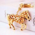 thumbnail image 4 of rygai Key Pendant Ethnic Style Glitter Decoration Zinc Alloy Inlaid Rhinestone Horse Keychain Toy Birthday Gift,Golden, 4 of 7