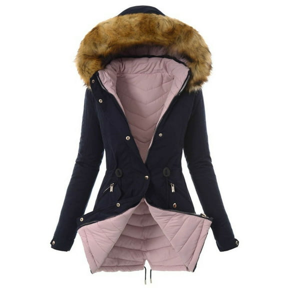EGNMCR Womens Plaid Shacket Jacket, Long Sleeve Button Down Fleece Hooded Jackets, Warm Coat Womens Ladies Warm Jacket Winter Solid Turn Coat Hooded Collar Lambswoo Outerwear Women Coat