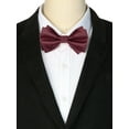 thumbnail image 3 of INSPIRE CHIC Men's Pre-tied Bow Ties Double Layered Adjustable Solid Color Bow Tie Burgundy, 3 of 4