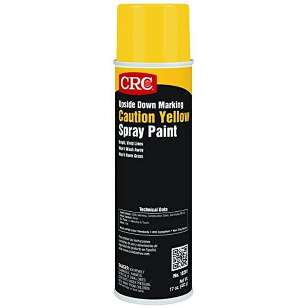 CRC Upside Down Marking Spray Paint, 17 oz Aerosol Can, Caution Yellow