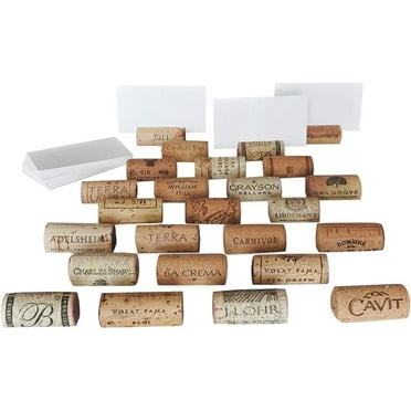 Variety of Wine Cork Place Card Holders with Cards (Set of 25)