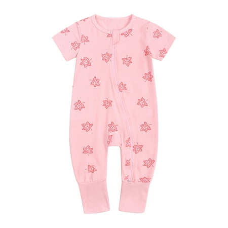 

Mikilon Toddler Baby Boys Girls Cute Cartoon Animal Pattern Short Sleeve Double Zipper Romper Jumpsuit Infant Clothes for Baby Girl 18-24 Months Pink 2023 Deal