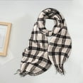 thumbnail image 2 of Wovix Women's Plaid Check and Solid Soft Feel Winter Scarf Warm Scarfs Cold Weather Accessories Fringe Scarves One Piece All Winter Warm Gifts, 2 of 5