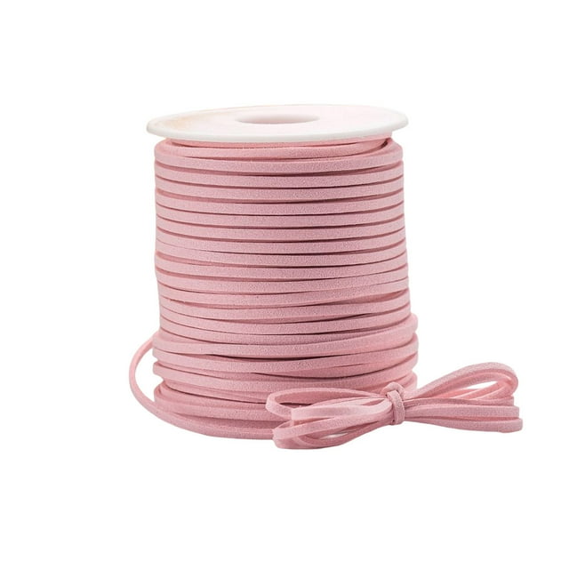braveheart 1 Rouleau en Cuir Bijoux Faisant Cordon Portable Remplacement DIY Trimmable Solide Couleur Résistant à la Déchirure Collier Cheville Fil Tuyau Rose