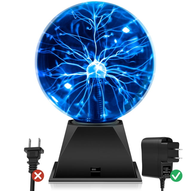 Blue 6 inch Plasma Ball Lamp Extra Large Touch & Sound Sensitive Plasma ...