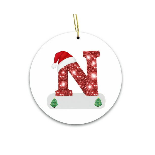 Fiudx Liquidación navideña Adornos para árbol de Navidad con 26 letras, adornos para árbol de Navidad personalizados, adornos navideños para hacer tú mismo, decoración navideña, decoración colgante p