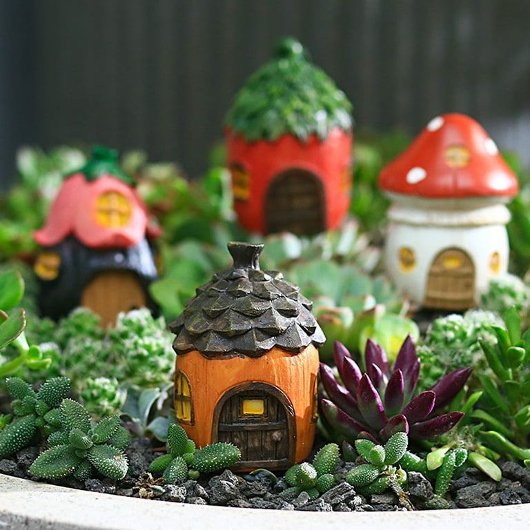 Hadanceo Mini House Desktop Ornament 3D Small Flowerpot Succulent