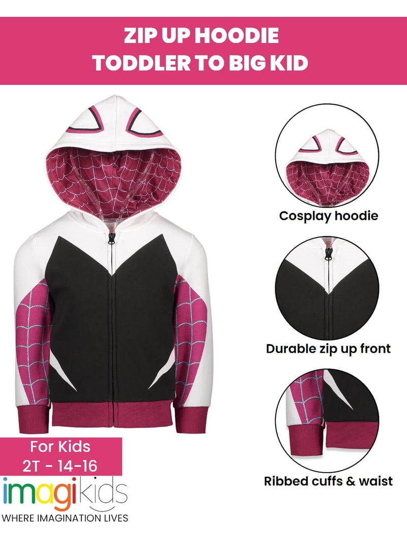 Marvel Spider-Man Spider-Gwen Ghost Spider Fleece Zip Up Hoodie
