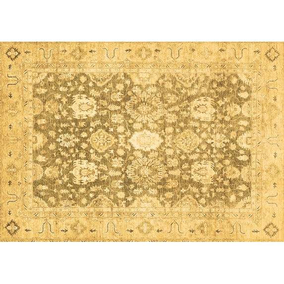 Ahgly Company Indoor Rectangle Abstract Brown Modern Area Rugs, 2' x 4'
