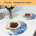thumbnail image 5 of Nautical Coastal Round 13 Inch Placemats Set of 2, Summer Ocean Coral Starfish Conch Blue HeatResistant Non Slip Place Mats for Dining Table, Wipeable Braided Kitchen Table Mats for Housewarming, 5 of 9