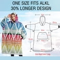 thumbnail image 4 of Oversized Wearable Blanket Hoodie,Rainbow Ethnic Pattern Sherpa Blanket Hoodie with Super Pockets,Super Warm Fuzzy Pullover for Women & Men, 4 of 6