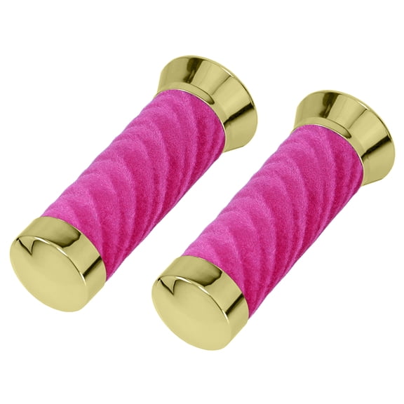 Bike Custom Swirl Velour Grips 7/8 long 130mm Gold/ Pink.