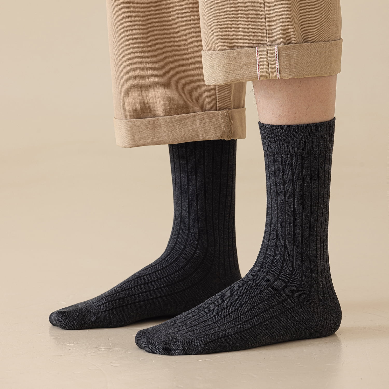 Sookeceks 6 Pairs Mens Stockings, Soft Heated Storage Autumn Winter Socks for Casual Business Size 7-11