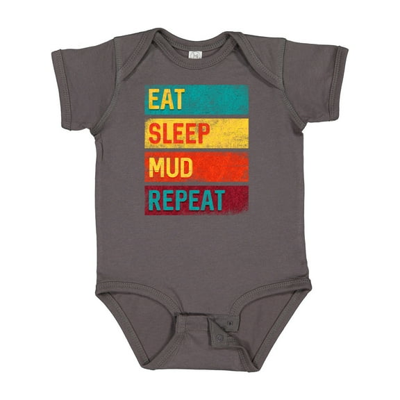 Inktastic Motocross BMX off Road Eat Sleep Mud Repeat Boys or Girls Baby Bodysuit