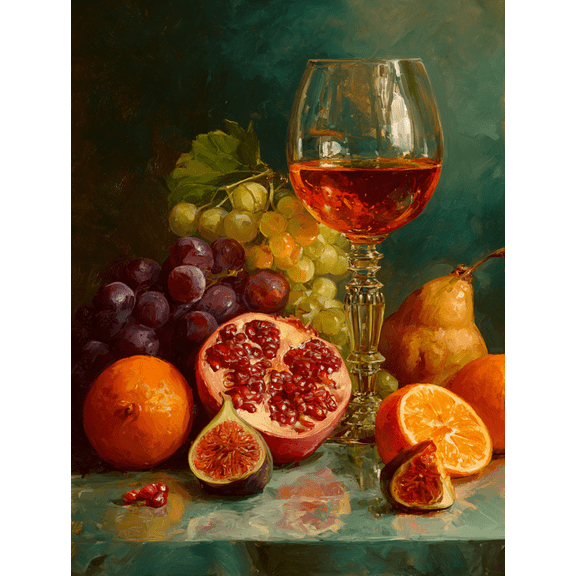 Fresh Fruit Bowl Canvas Print Wall Art for Kitchen Dining Room Living Room Cafe Restaurant Home Office