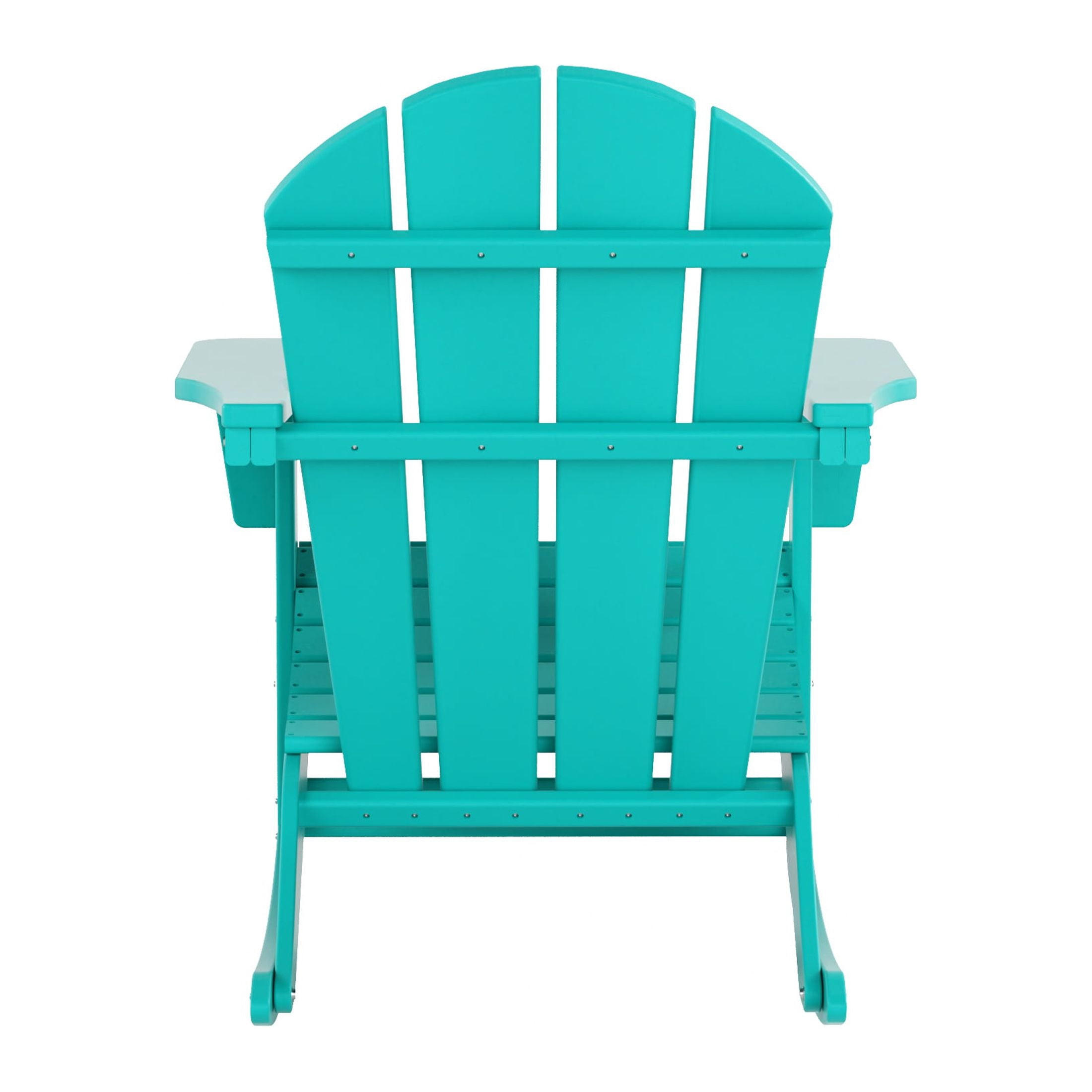 GARDEN 2-Piece Set Plastic Outdoor Rocking Chair with Square Side Table Included, Turquoise