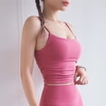 thumbnail image 1 of Sujetador deportivo sexy de alta elasticidad con tirantes finos plisados para el hombro, ropa interior deportiva con gran pecho y hermosa espalda, chaleco de yoga para mujer, 1 of 3
