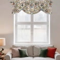 thumbnail image 3 of Tie Up Valances for Windows, Paisley Flower Adjustable Valance Curtains Window Treatment for Living Room, Spring Watercolor Vintage Floral Leaf Plant Rod Pocket Kitchen Curtains & Drapes 42x18 Inch, 3 of 9