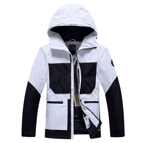 EHQJNJ Mens Jackets Casual Stylish Men Color Blocked and Windproof Winter Outdoor Hooded Skiing Suit Warm Breathable and Wear Jacket Mens Casual Jackets Lightweight Men's Winter Coat No Hood
