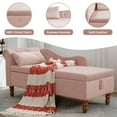 thumbnail image 3 of Aukfa Storage Chaise Lounge Chair Indoor Recliner Lounge Chair for Living Room Bedroom,Pillow - Pink, 3 of 8