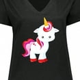 thumbnail image 4 of Inktastic Cute Unicorn, Little Unicorn, Magic Unicorn Women's Plus Size V-Neck T-Shirt, 4 of 5