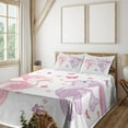 thumbnail image 2 of Ambesonne Love Fitted & Top Sheet Set with Shams, Bunnies Kissing in Air, Pink Purple, 2 of 5