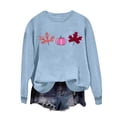 thumbnail image 2 of Trikvn Women's Cute Pumpkin Maple Leaf Graphic Sweatshirts Long Sleeve Crewneck Pullover Tops Casual Fall Autumn Thanksgiving Shirts Novelty Holiday Streetwear, 2 of 5