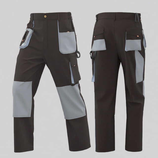 Leodye Pantalon de Travail à Blocs de Couleur pour Hommes, Cargo Imperméable avec Multi-Poches, Pantalon de Randonnée Tactique Marron TG(TG)