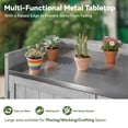 thumbnail image 6 of YODOLLA Potting Bench, Wooden Outdoor Storage Cabinet with Adjustable Shelf, Patio Storage with Metal Tabletop, Potting Table for Garden, Patio and Lawns, Gray, 6 of 7