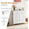 thumbnail image 5 of HLL Fabric Drawer Dresser with Metal Frame and Wood Top Organizer Unit with 9 Drawer Dresser for Bedroom, Entryway, White, 5 of 8