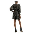 thumbnail image 2 of I.N.C Womens Ruffled Paisley Mini Blouson Dress, Black, Medium, 2 of 4