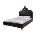 thumbnail image 2 of Chic Home Fonda PU Leather Modern Contemporary Button Tufted with Silver Nail heads Trim Queen Size Bed Frame, Black, 2 of 2