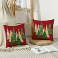 thumbnail image 4 of Red Christmas Pillow Covers 16 x 16 Inch Set of 2 White Gold Green Colorful Christmas Trees Throw Pillow Covers Xmas Winter Holiday Decorative Pillow Covers Cushion Cases for Sofa Couch, 4 of 6