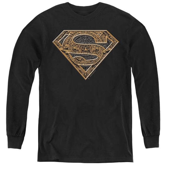 Superman - Aztec Shield - Youth Long Sleeve Shirt - Small