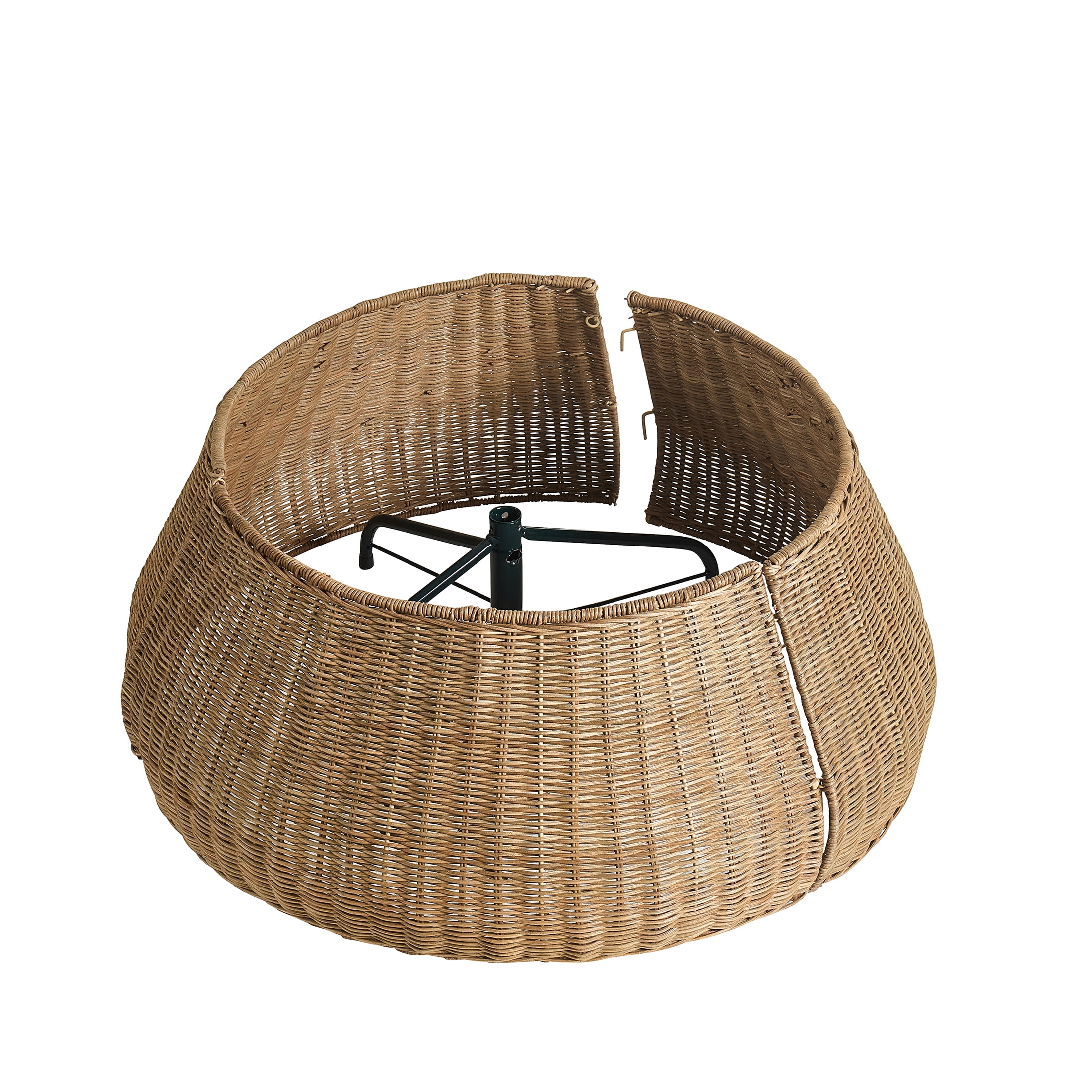 My Texas House Brown Rattan Christmas Tree Collar, 27" x 11"