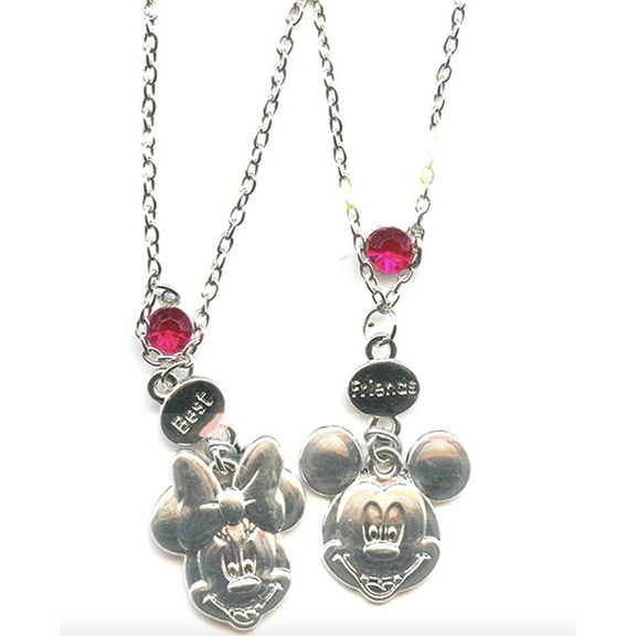 Disney Minnie & Mickey Necklace Set -Best Friends Charm Necklace Gift Set