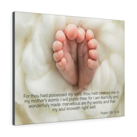 Scripture Walls Psalm 139:13-14 KJV Fearfully and Wonderfully Made Bible Verse Canvas Christian Wall Art Ready to Hang Unframed