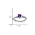 thumbnail image 5 of Gem & Harmony 2/5 Carat (Ctw) Amethyst Heart Promise Ring in Sterling Silver for Women, 5 of 6