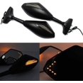 thumbnail image 2 of Black Motorcycle Turn Signal Rearview Mirror With Led Arrow Indicator For Cbr Gsxr Yzf(matte Black+smoke Lens) 1y, 2 of 5