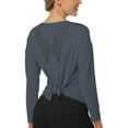thumbnail image 1 of Alove Women Athletic Top Workout Long Sleeve Yoga Shirts UV Sun Protection, 1 of 6