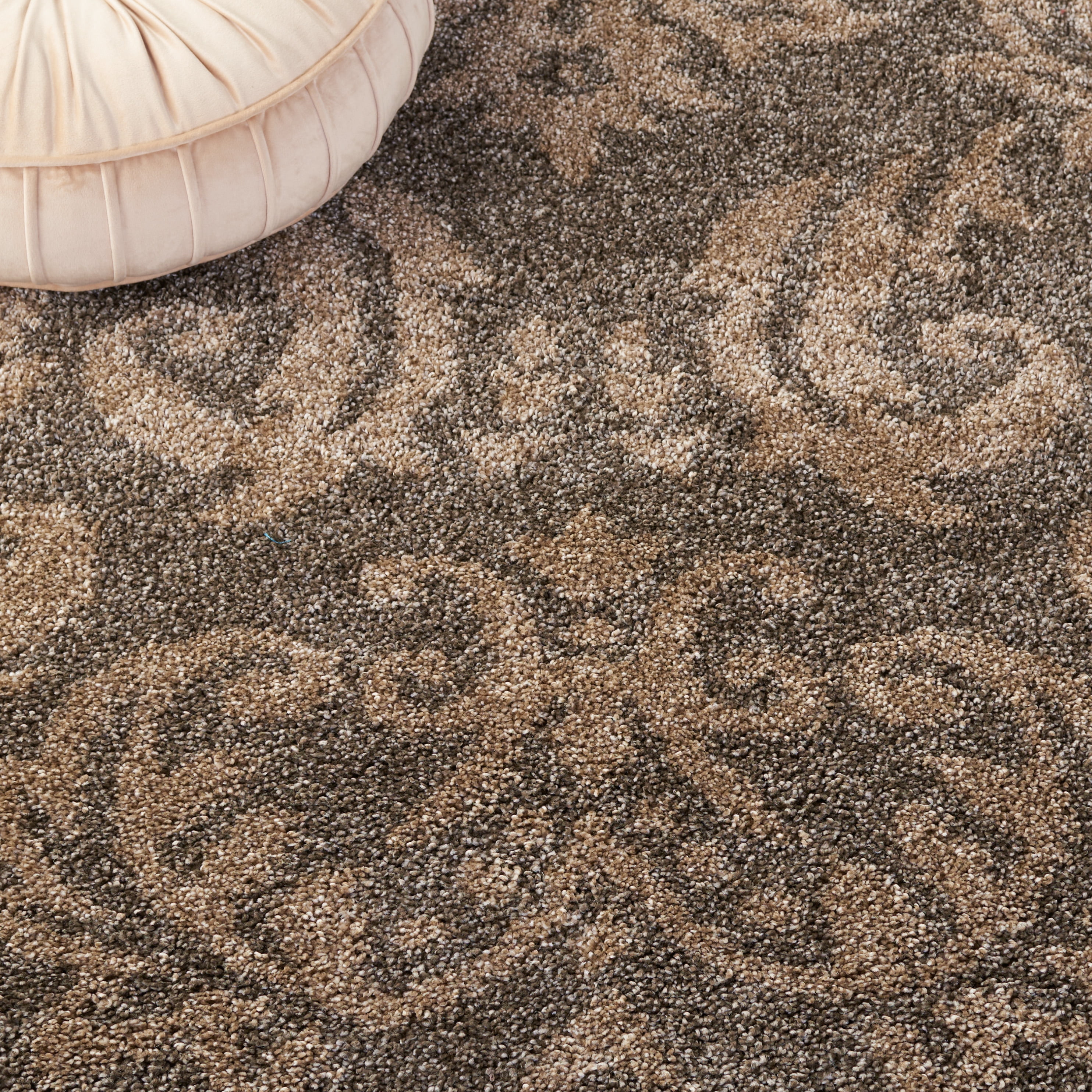 Safavieh Florida Desmond Damask Shag Area Rug, Smoke/Beige, 6' x 8'