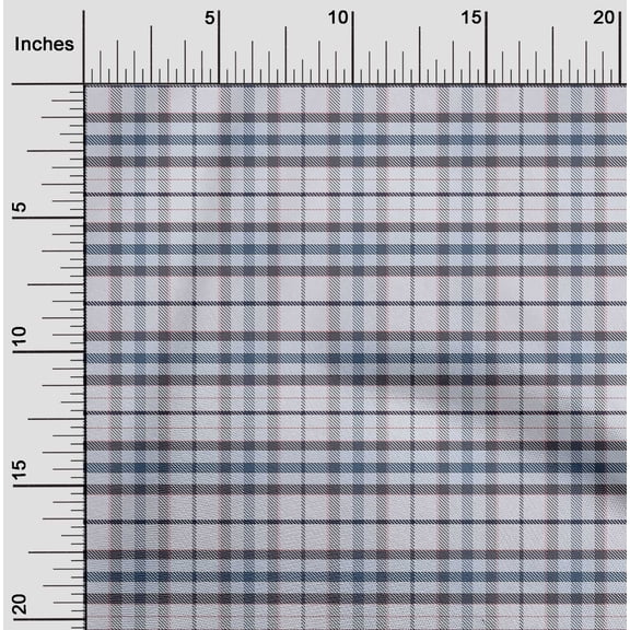 oneOone Rayon White Fabric Check Diy Clothing Quilting Fabric Print Fabric By Yard 56 Inch Wide-NU