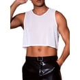 thumbnail image 4 of INSPIRE CHIC Inspired Men's Tank Tops Sheer Crop See-Through Design Party Sleeveless Mesh Vest XL White, 4 of 6